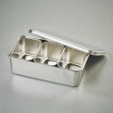 3 Mini rectangular seasoning vat with lid and container
