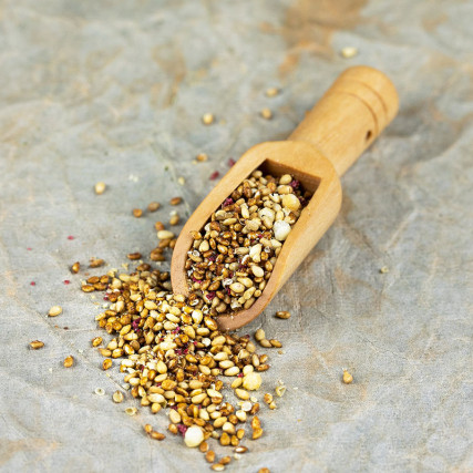 Furikake sésame, sauce soja et condiment shiso