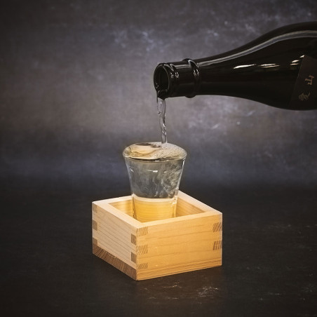 Recipiente MASU de madera Hinoki para sake para 1 porción, 