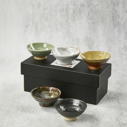 Set of 5 sakazuki flat sake cups