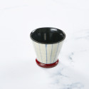 Raro vaso de sake hecho a mano, para sake frío o caliente, modelo Tokusa negro