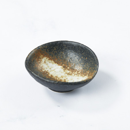 Ochoko soy sauce dish, seasonings, appetizers, black bizen design Japanese Tableware