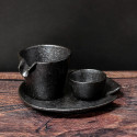 Shizuru  sake set, black and silver