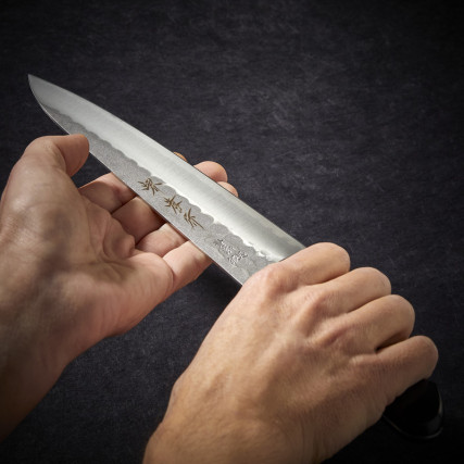 Cook's knife, 180 mm hammered blade