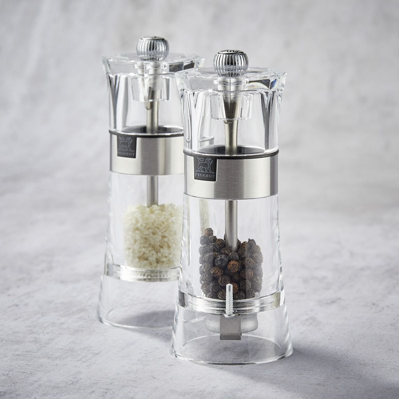 Duo of Pepper/Salt mills 14cm Transparent