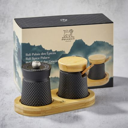 BALI 8cm Pepper Mill + Spice Container Set