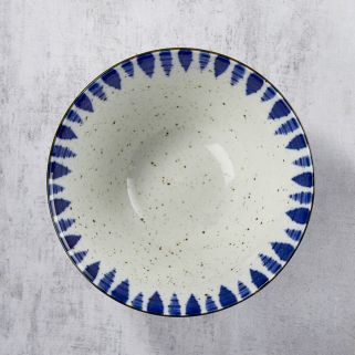 Minoyaki porcelain rāmen bowl,  FUCHITOKUSA pattern