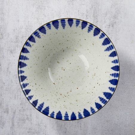 Minoyaki porcelain rāmen bowl,  FUCHITOKUSA pattern