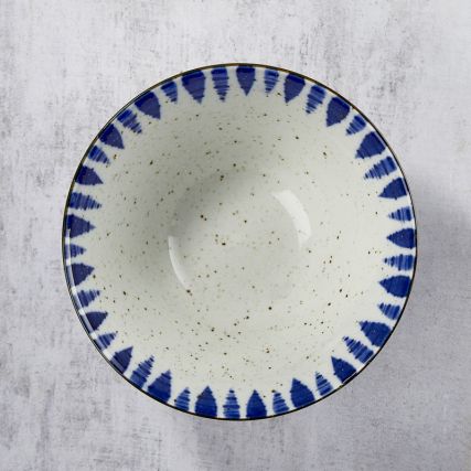 Minoyaki porcelain rāmen bowl,FUCHITOKUSA pattern