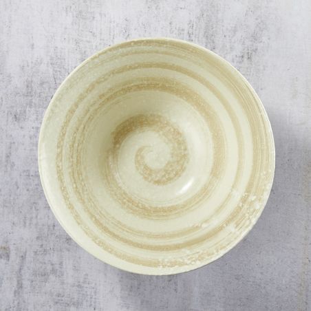 Minoyaki porcelain rāmen bowl, HORITOKUSASHIRO pattern