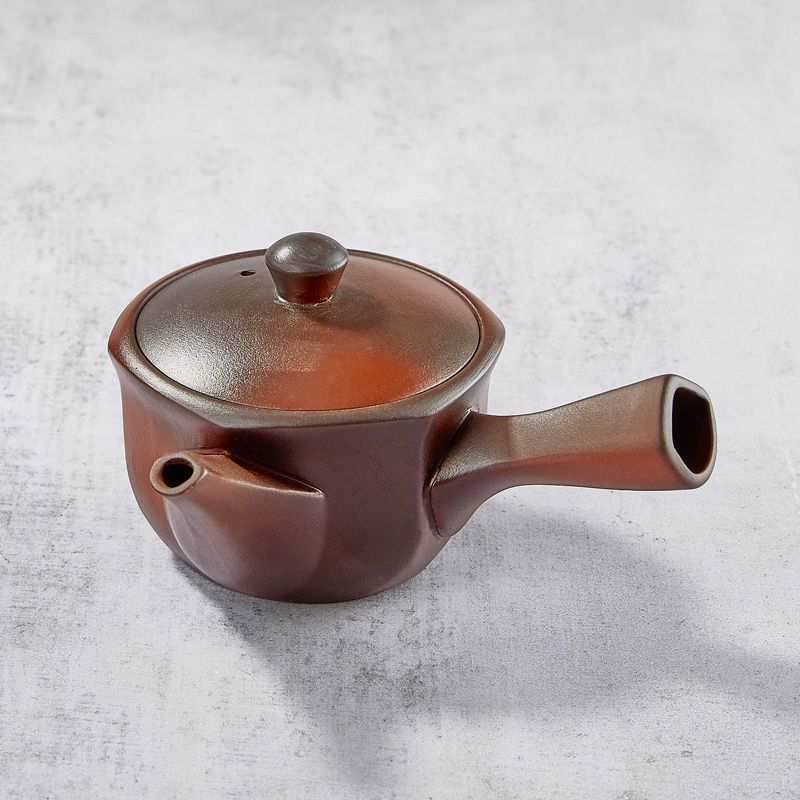 ROKKAKUAKANE Banko Yaki Kyusu teapot