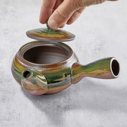 HIRAMARUORIBE Banko Yaki kyusu teapot