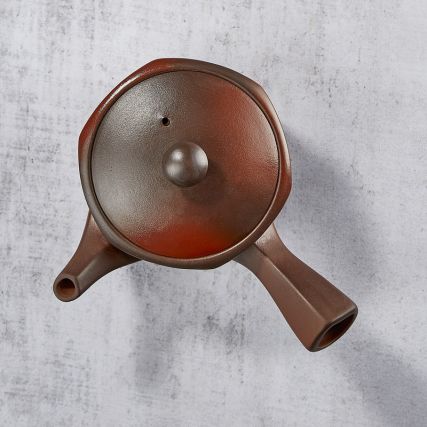 ROKKAKUAKANE Banko Yaki Kyusu teapot