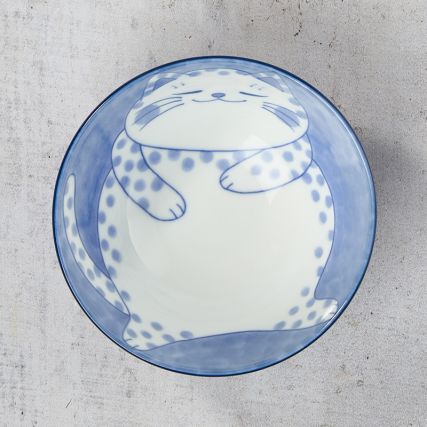 Cat nap and Fish designs rice bowls