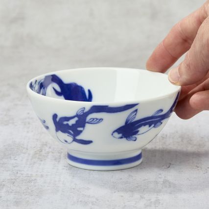 Cat nap and Fish designs rice bowls