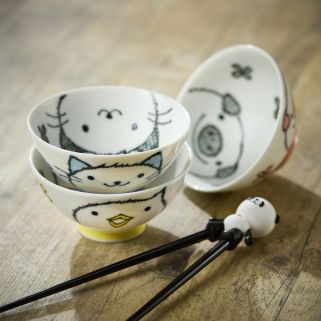 Animal design rice bowls