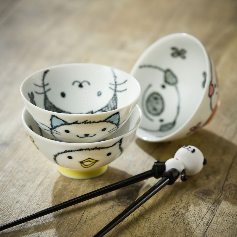 Animal design rice bowls