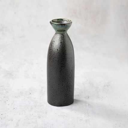 Sake bottle set with two cups