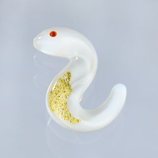 Porte bonheur ENGIMONO serpent blanc